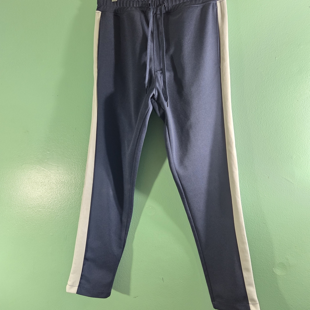 PacSun Navy Joggers with White Stripes Size S.